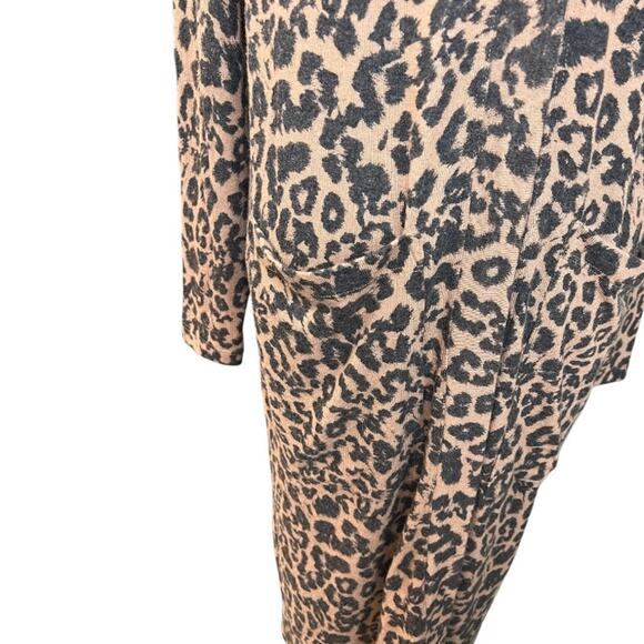 Revolve LNA Clothing Brushed Dean Long Cardi Leopard casual duster neutral - Picture 3 of 8